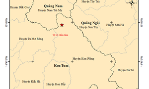 Quảng Nam, Kon Tum lại hứng 5 trận động đất gây rung lắc liên tiếp
