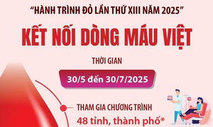 'Hành trình Đỏ lần thứ XIII năm 2025': Kết nối dòng máu Việt