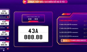 Lần đầu tiên đấu giá biển số xe ô tô với mức khởi điểm 'khủng' 500 triệu đồng