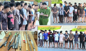 Tạm giữ hình sự 38 thanh thiếu niên mang hung khí 'gặp ai đánh người đó'