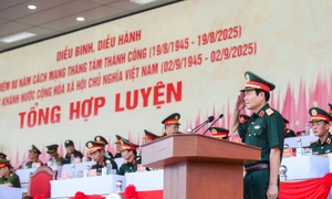 Toàn cảnh Tổng hợp luyện diễu binh, diễu hành kỷ niệm 80 năm Quốc khánh 2/9