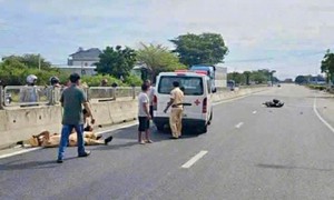 Trung tá CSGT bị đâm gãy chân khi chặn xe chạy quá tốc độ