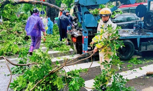 Công an Hà Nội lập chốt kiểm soát, hỗ trợ dân phòng chống bão Ragasa