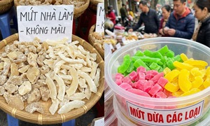 Mứt Tết '3 không' tràn lan chợ mạng: Cách nhận biết mứt tẩm màu hóa học và mứt sạch