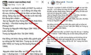 Thông tin "3 chiến sĩ CSGT hy sinh trên cao tốc" là sai sự thật