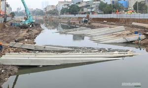 Tăng tốc cải tạo hạ lưu sông Kim Ngưu trước mùa mưa 2026