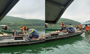 Đã tìm thấy thi thể hai vợ chồng trong vụ lật thuyền khi thả lưới đánh cá trên hồ thủy điện Chiêm Hóa