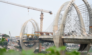 Cầu Đuống mới lộ diện sau 3 năm thi công