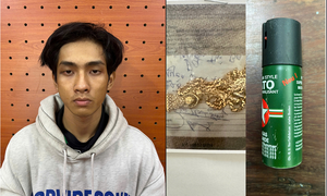 Bắt giữ Nguyễn Minh Nghĩa dùng bình xịt hơi cay cướp dây chuyền vàng