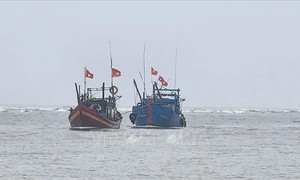 Cứu hộ, trục vớt 2 tàu cá Thanh Hóa bị chìm do gió mạnh và sóng lớn