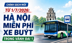 Từ 1/7/2026: Hà Nội miễn phí xe buýt trong vành đai 1