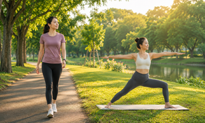 Mẹo kết hợp đi bộ với yoga giúp giảm mỡ và trẻ lâu