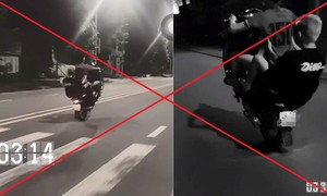 Tịch thu phương tiện, phạt tiền thanh niên 'bốc đầu' xe máy để câu view trên TikTok