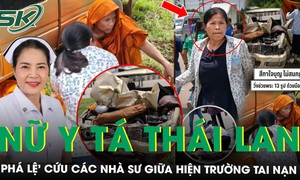 Nữ y tá gây xúc động khi ‘phá lệ’ cứu các nhà sư trong vụ tai nạn thảm khốc khiến 10 người thiệt mạng ở Thái Lan