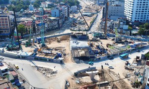 Hà Nội: Cận cảnh công trường Vành đai 1 Hoàng Cầu - Voi Phục tăng tốc thi công trước thời hạn 2/9