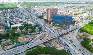 Hầm chui 750 tỷ được kỳ vọng giảm ủn tắc Vành đai 2 nhìn từ trên cao