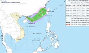 Biển Đông xuất hiện áp thấp nhiệt đới đang mạnh lên thành bão