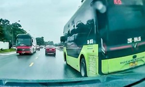 Xử phạt tài xế xe buýt vượt phải sai quy định trên Quốc lộ 3