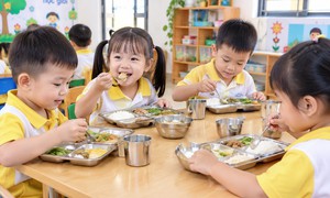 Chế độ ăn cho trẻ mầm non và tiểu học trong một ngày