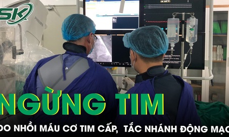 Ngừng tim do nhồi m&#225;u cơ tim cấp, tắc ho&#224;n to&#224;n 1 nh&#225;nh động mạch v&#224;nh