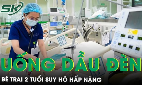 B&#233; trai 2 tuổi suy h&#244; hấp nặng do uống nhầm dầu thắp đ&#232;n