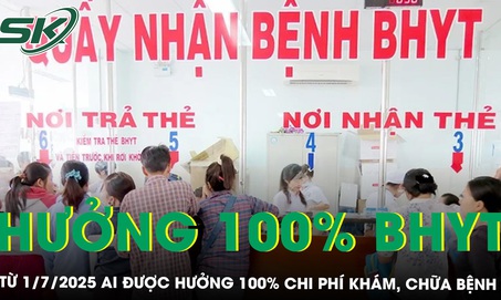 Các trường hợp được hưởng 100% chi phí khám, chữa bệnh bảo hiểm y tế từ 1/7/2025