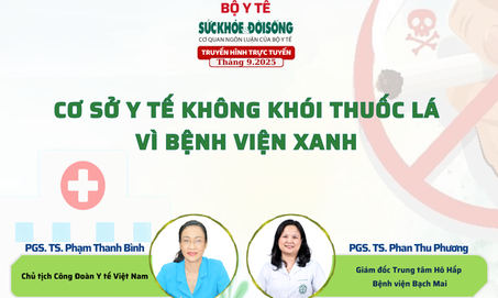 Đang Truyền h&#236;nh trực tuyến: &#39;X&#226;y dựng cơ sở y tế kh&#244;ng kh&#243;i thuốc l&#225; v&#236; bệnh vi&#234;n xanh&#39;