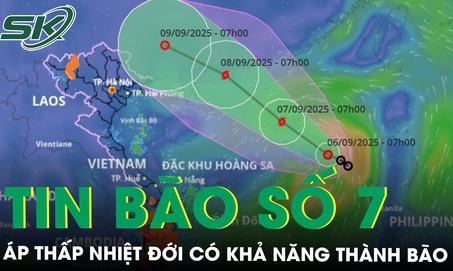 &#193;p thấp nhiệt đới c&#243; khả năng mạnh l&#234;n th&#224;nh b&#227;o số 7, dự b&#225;o đường đi trong 24 giờ tới