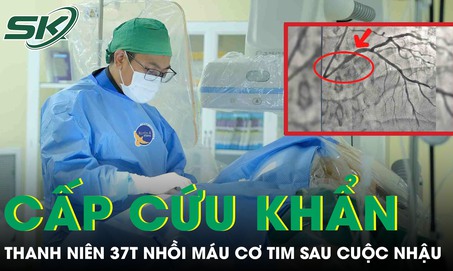 Sau cuộc nhậu, người đàn 37 tuổi bất ngờ lên cơn nhồi máu cơ tim phải cấp cứu khẩn