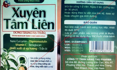 Cục An to&#224;n thực phẩm chuyển tin về sản phẩm Xuy&#234;n T&#226;m Li&#234;n giả mạo đến cơ quan điều tra Kh&#225;nh Ho&#224;