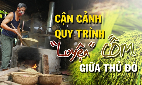 Cận cảnh quy trình 'luyện' cốm giữa Thủ đô