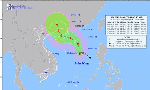 &#193;p thấp nhiệt đới đ&#227; mạnh l&#234;n th&#224;nh b&#227;o số 1