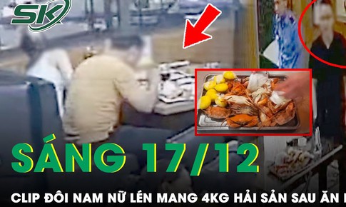 Đi ăn buffet, đ&#244;i nam nữ l&#233;n mang rượu ngo&#224;i v&#224;o rồi đ&#250;t t&#250;i 4kg hải sản mang về