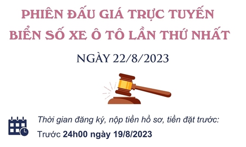 H&#244;m nay diễn ra phi&#234;n đấu gi&#225; trực tuyến biển số xe &#244; t&#244; lần thứ nhất