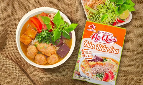 C&#244;ng thức nấu b&#250;n ri&#234;u cua chuẩn vị cực đơn giản với gia vị n&#234;m sẵn Aji-Quick&#174; B&#250;n Ri&#234;u Cua