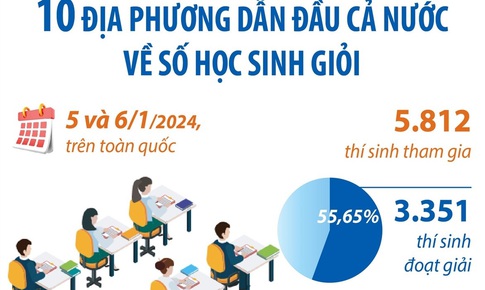 10 địa phương dẫn đầu cả nước về số học sinh giỏi