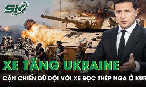 Khoảnh khắc kinh ho&#224;ng xe tăng Ukraine cận chiến dữ dội với xe bọc th&#233;p Nga ở Kursk