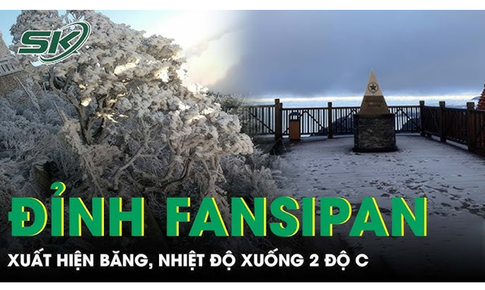 Đỉnh Fansipan xuất hiện băng tuyết lần đầu ti&#234;n trong m&#249;a đ&#244;ng n&#224;y, nhiệt độ xuống 2 độ C