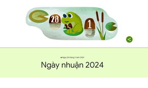 Google Doodle kỷ niệm ng&#224;y nhuận năm 2024 với ch&#250; ếch dễ thương