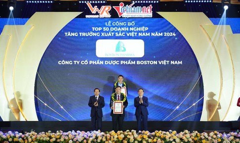 Dược phẩm Boston Việt Nam tiếp tục g&#226;y ấn tượng khi lọt TOP 50 doanh nghiệp tăng trưởng xuất sắc nhất năm 2024