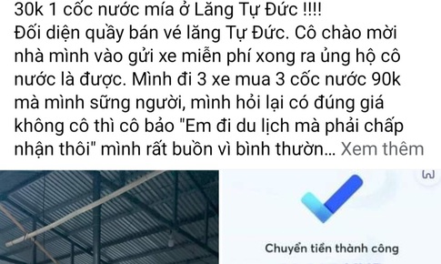 X&#244;n xao &#39;3 cốc nước m&#237;a gi&#225; 90.000 đồng&#39; trước điểm di t&#237;ch ở Huế