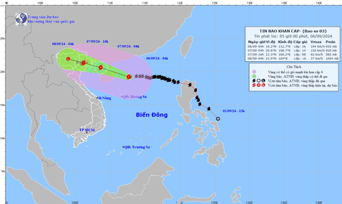 Chiều tối v&#224; đ&#234;m nay, b&#227;o số 3 sẽ quần thảo ở Vịnh Bắc Bộ