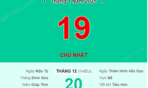 Lịch &#226;m 19/1 - &#194;m lịch h&#244;m nay 19/1 - Lịch vạn ni&#234;n ng&#224;y 19/1/2025