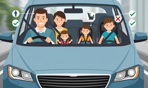 Xe ô tô 4 chỗ chở thêm bao nhiêu trẻ em dưới 6 tuổi?