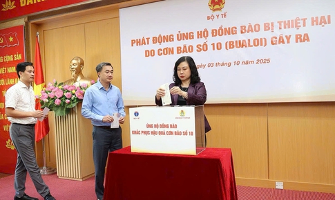 Bộ trưởng Đ&#224;o Hồng Lan k&#234;u gọi c&#225;n bộ c&#244;ng chức, người lao động ng&#224;nh y tế ủng hộ đồng b&#224;o bị thiệt hại do b&#227;o số 10
