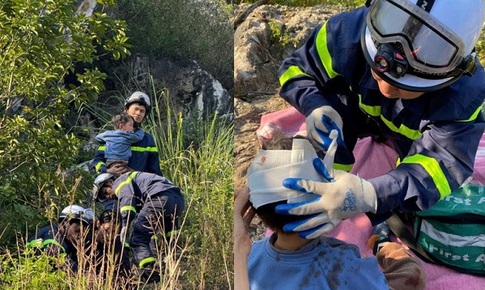 2 trẻ mắc kẹt dưới hố s&#226;u khi đi d&#227; ngoại ở n&#250;i Trầm