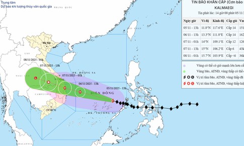 B&#227;o số 13 đang giật cấp 17 gần đặc khu Trường Sa, c&#225;c địa phương cần khẩn trương ứng ph&#243;