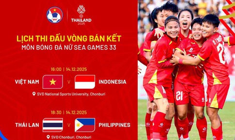 Lịch thi đấu b&#225;n kết b&#243;ng đ&#225; nữ SEA Games 33: ĐT nữ Việt Nam đấu Indonesia