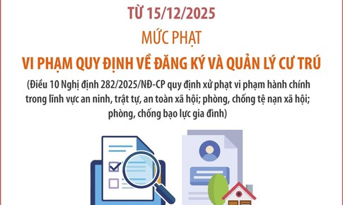 Mức phạt vi phạm trật tự công cộng, sự yên tĩnh chung, đăng ký, quản lý cư trú