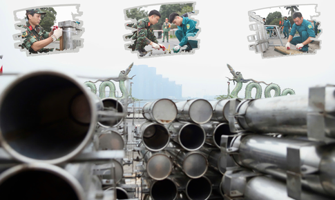 Cận cảnh lắp đặt trận địa pháo hoa Tết Dương lịch tại Hà Nội